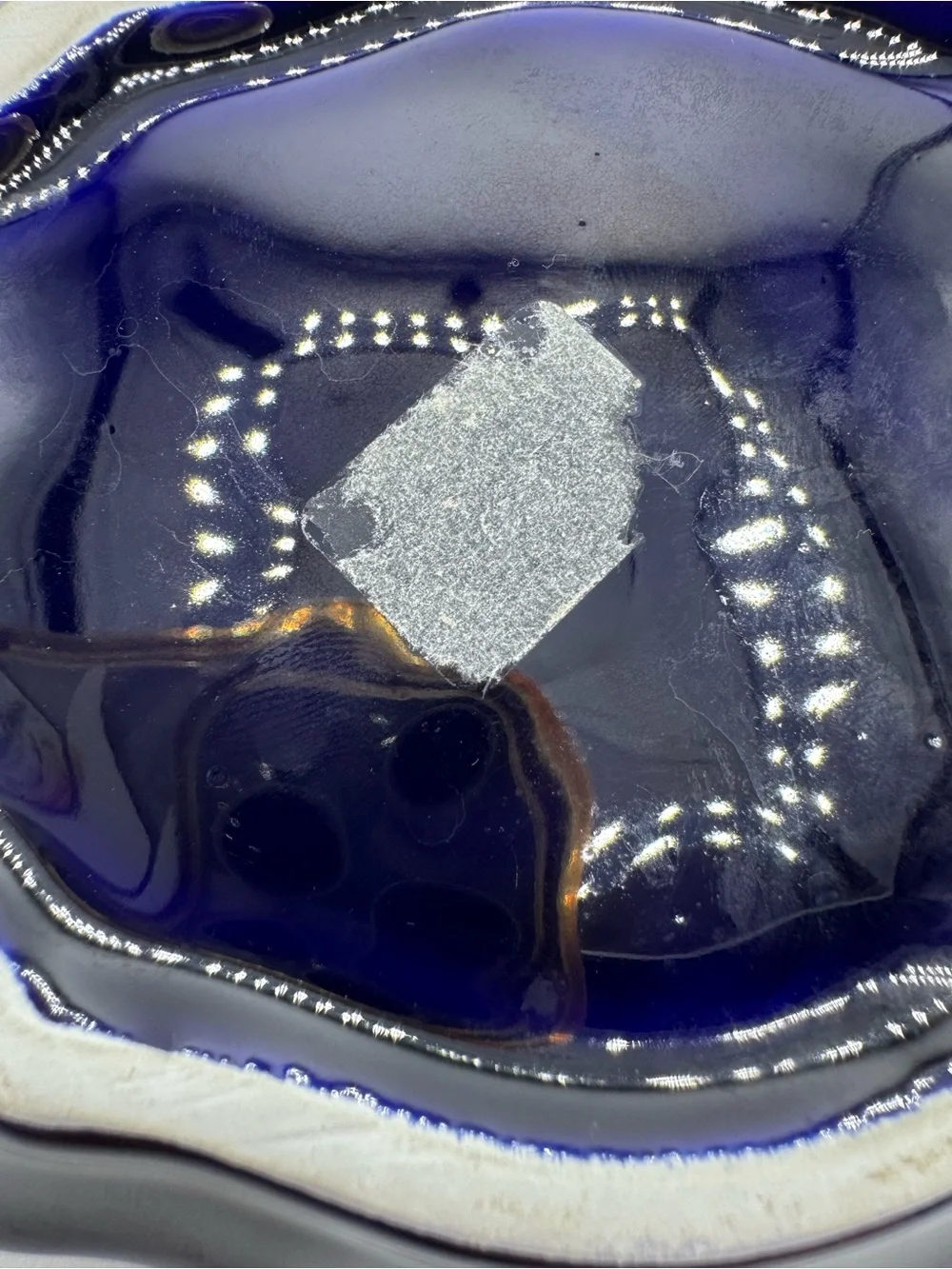 Dark Blue Porcelain Trinket Dish/Catchall Tray Piazza San Pietro